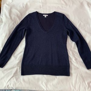 Navy glitter New York & Co. V-neck Sweater